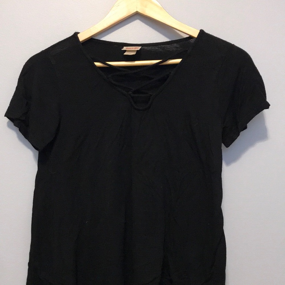 Cute tee with lace up in front